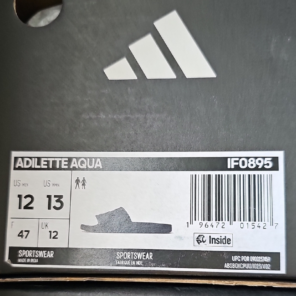 Adidas Adilette Aqua Slides in Blue Women size 13 or Mens size 12